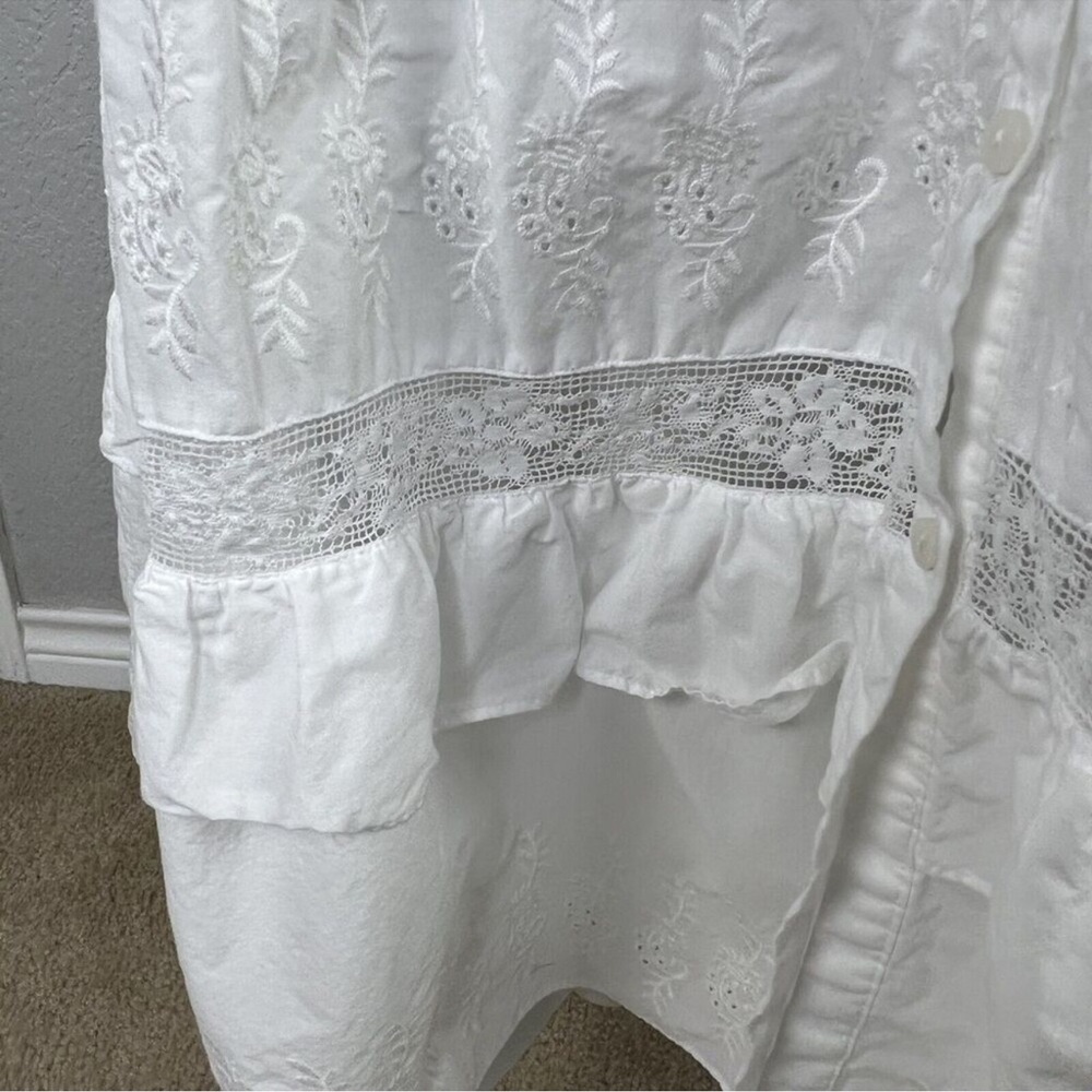 LoveShackFancy X Target Phoebe Button Up White Eyelet Lace Midi Dress - Picture 9 of 12
